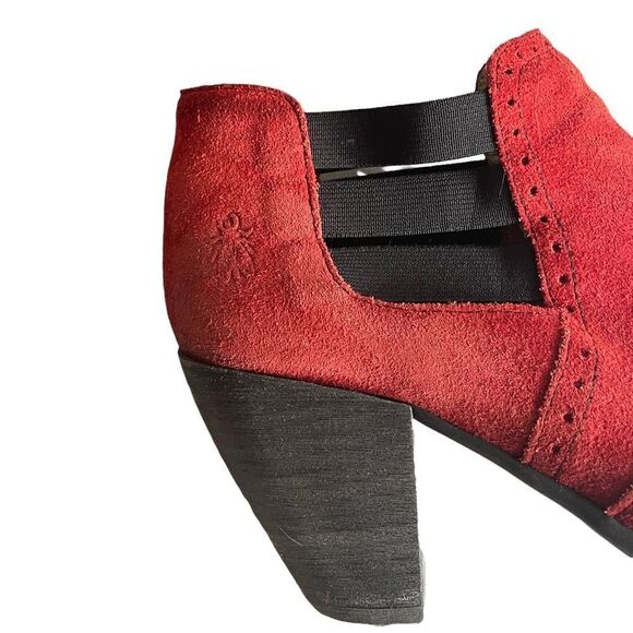 FLY LONDON Suede Ankle Boots Heel Red 37 - Picture 9 of 10